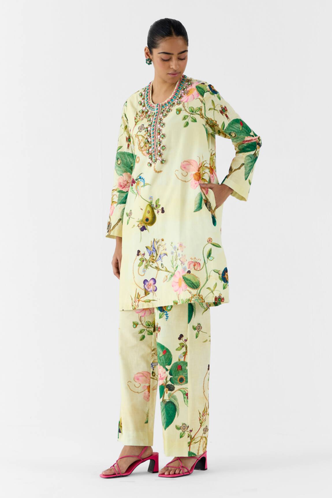 Studio Rigu Blossom Stonework Kurta & Pant Set