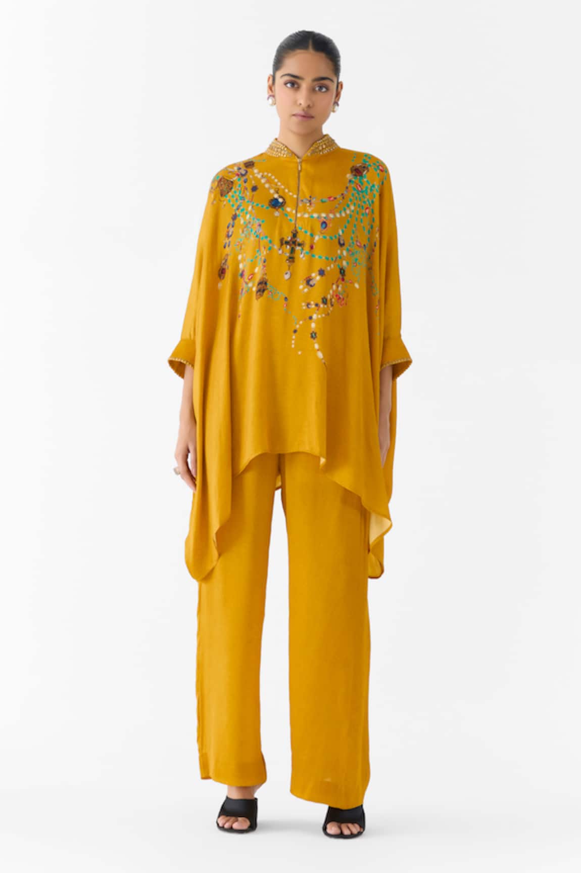 Studio Rigu Mustard Maharani Kimono & Pant Set