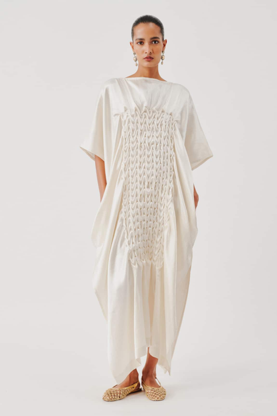 Aroka Coral Vegan Mashru Dress 