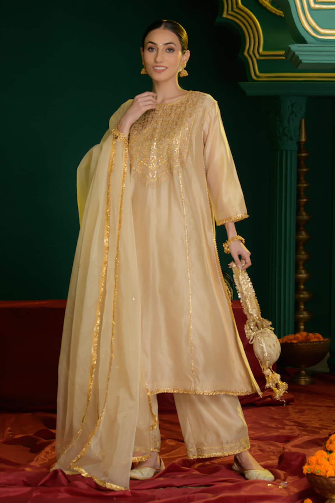 Saina Kapoor Adrika Embroidered Kurta & Pant Set 