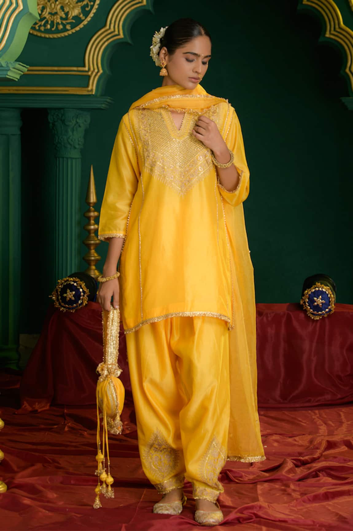 Saina Kapoor Amodini Floral Embroidered Kurta Pant Set 