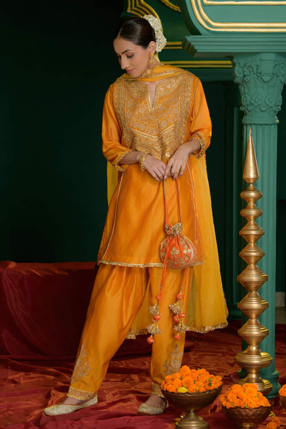 Saina Kapoor Anika Floral Embroidered Kurta Salwar Set 