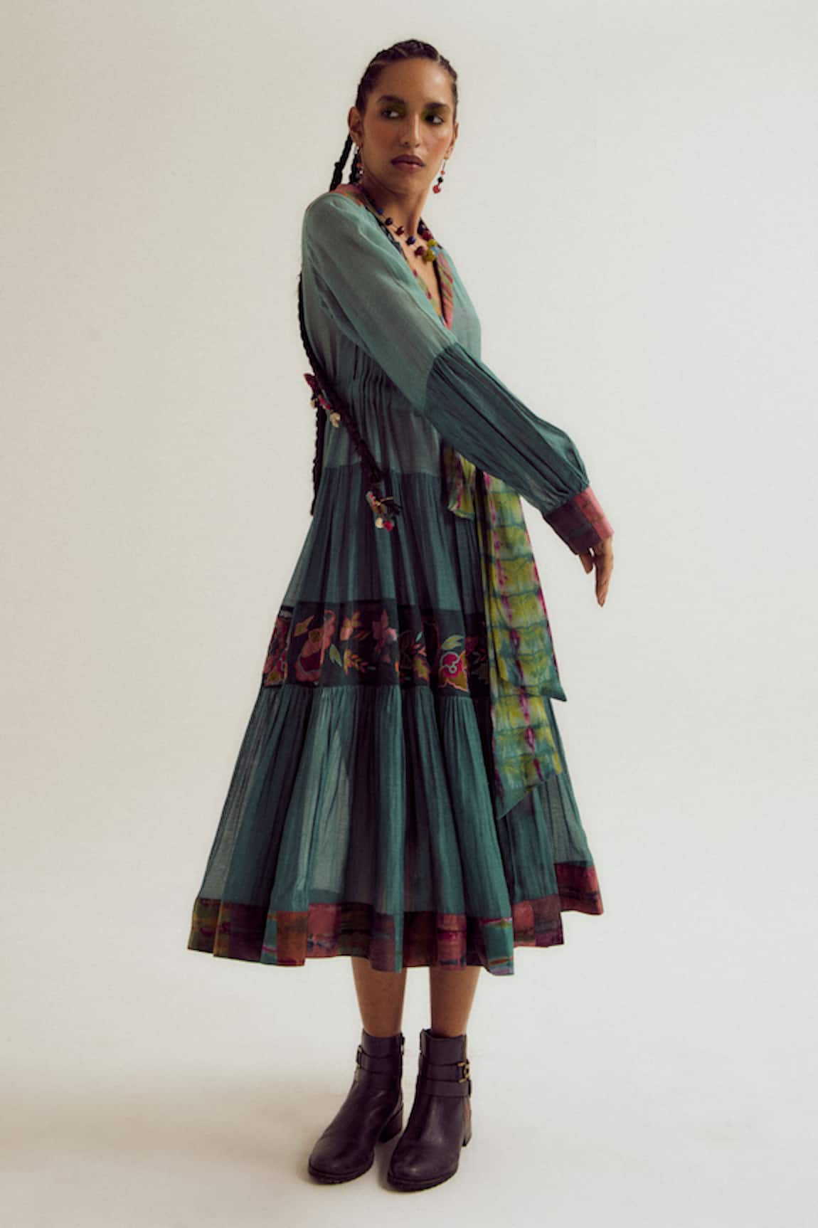 Capisvirleo Wisteria Patch Work Flared Dress 