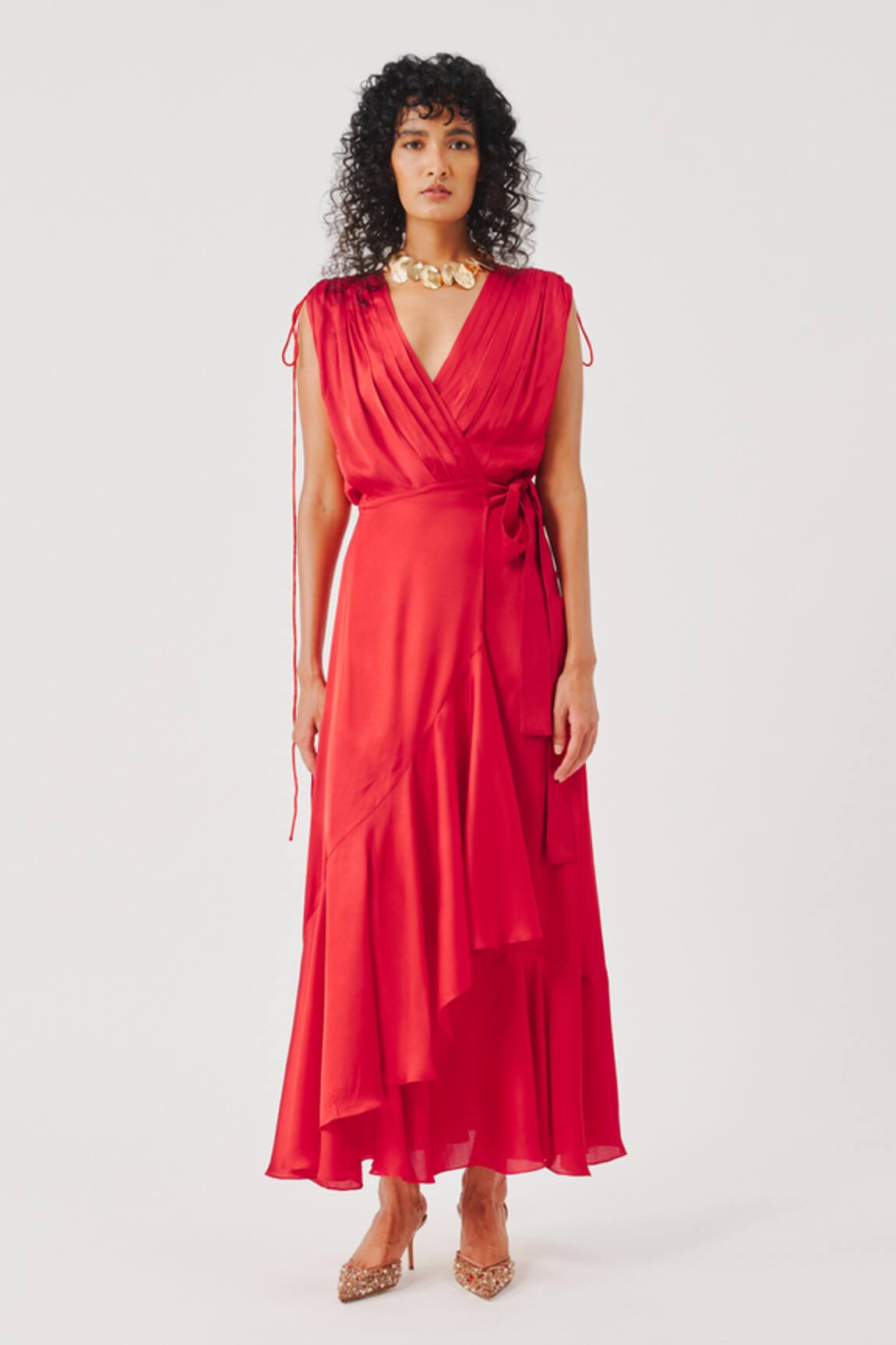 Aroka Rumba Overlap Draped Dress 