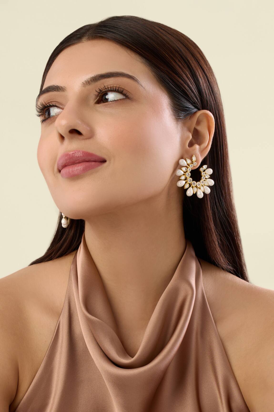 Isharya Paradise Dew Pearl Hoop Earrings 