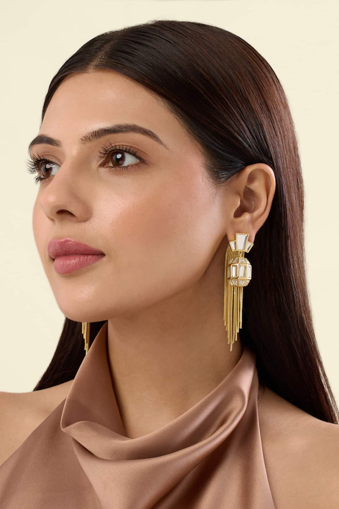 Isharya Bombay Deco Tassel Mirror Earrings 