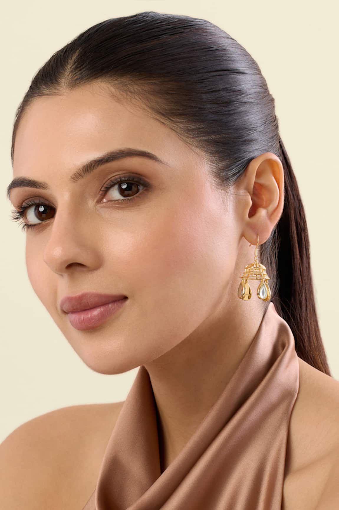 Isharya Ayaana Bell Mirror Dangling Earrings 