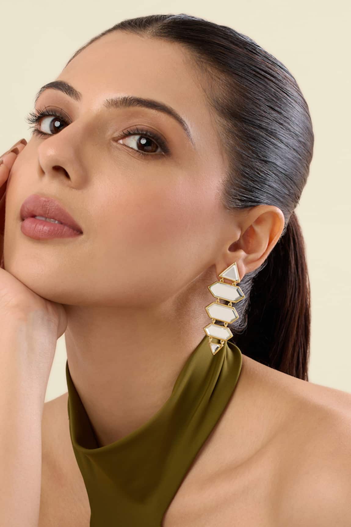Isharya Demi Goddess Dazzle Mirror Earrings 