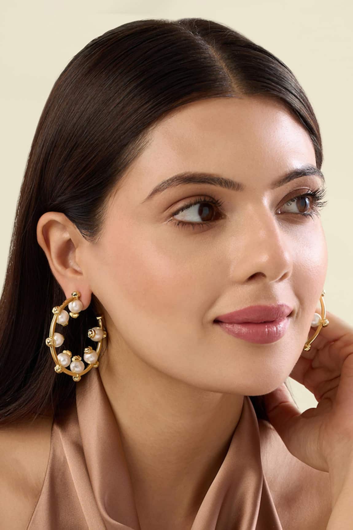 Isharya Inside Pearl Hoop Earrings 
