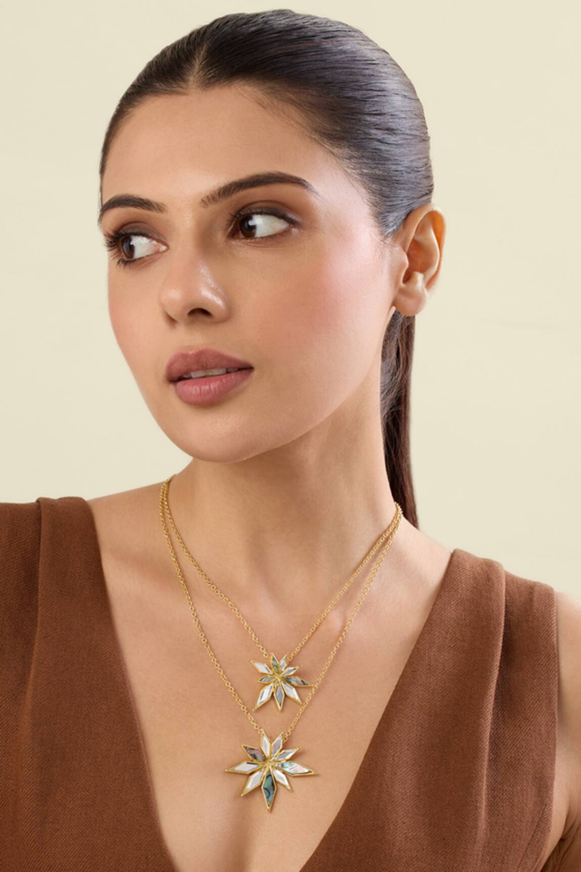 Isharya Demi Goddess Flower Layered Necklace 