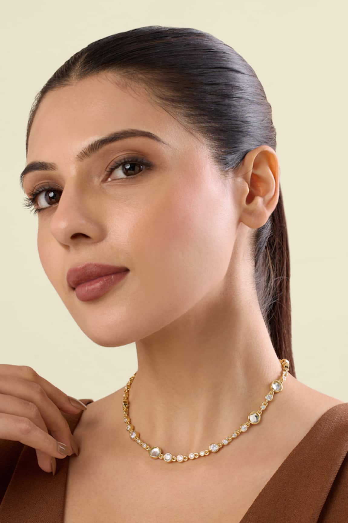 Isharya Modern Maharani Bolo Choker Necklace 