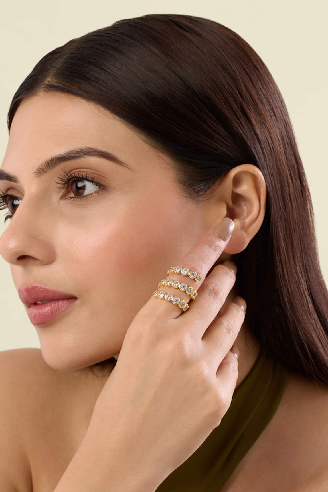 Isharya Spiral Cubic Zircon Ring 
