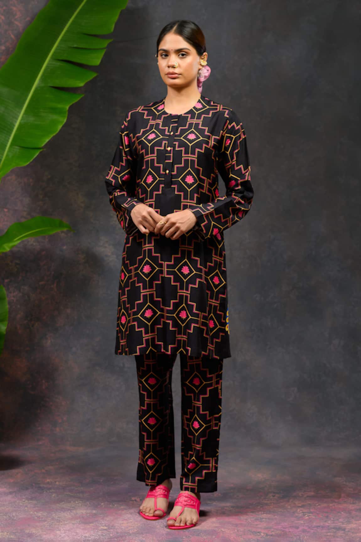 Prachi Kamat Morvika Geometric Print Kurta & Pant Set 