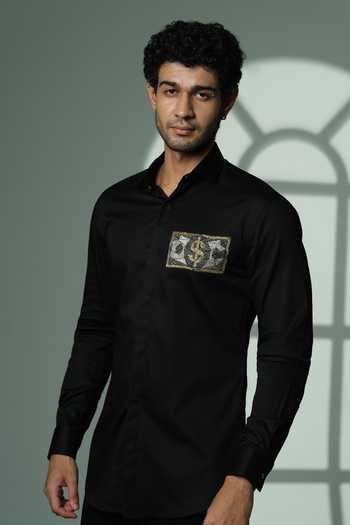 Sanjana Reddy Designs Dollar Placement Embroidered Shirt 