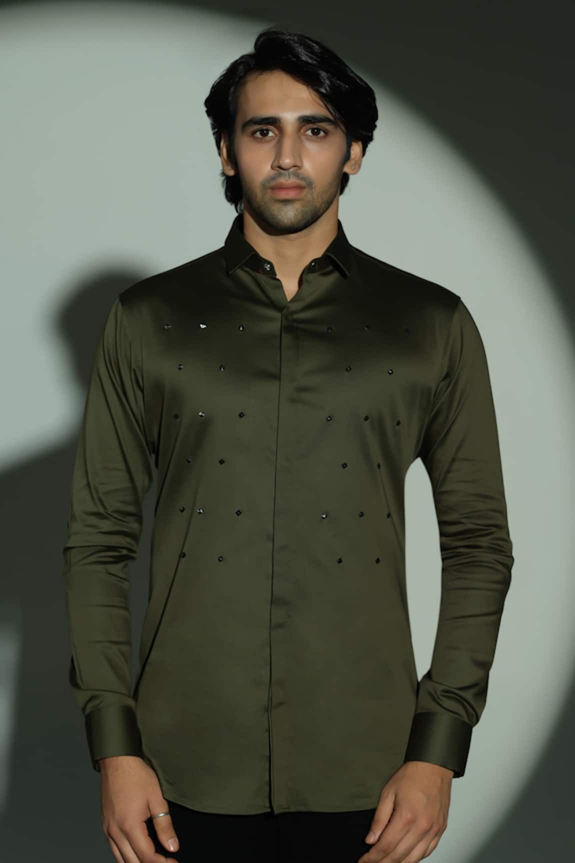 Sanjana Reddy Designs Polka Pyramid Embroidered Shirt 