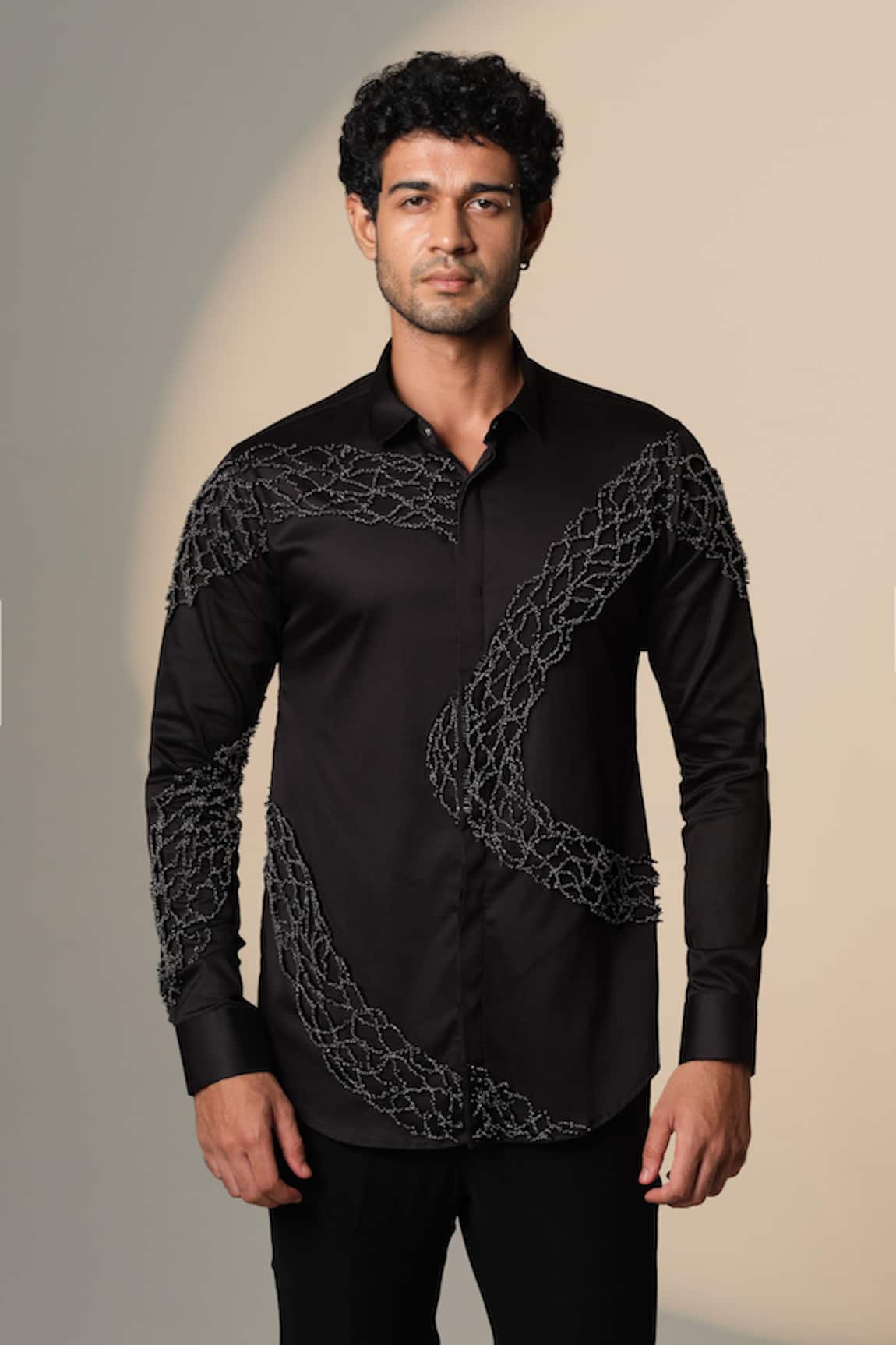 Sanjana Reddy Designs Standing Sally Embroidered Shirt 