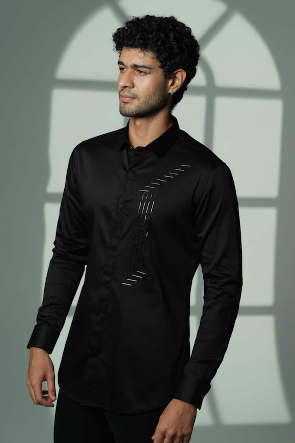 Sanjana Reddy Designs Cutdana Embroidered Shirt 