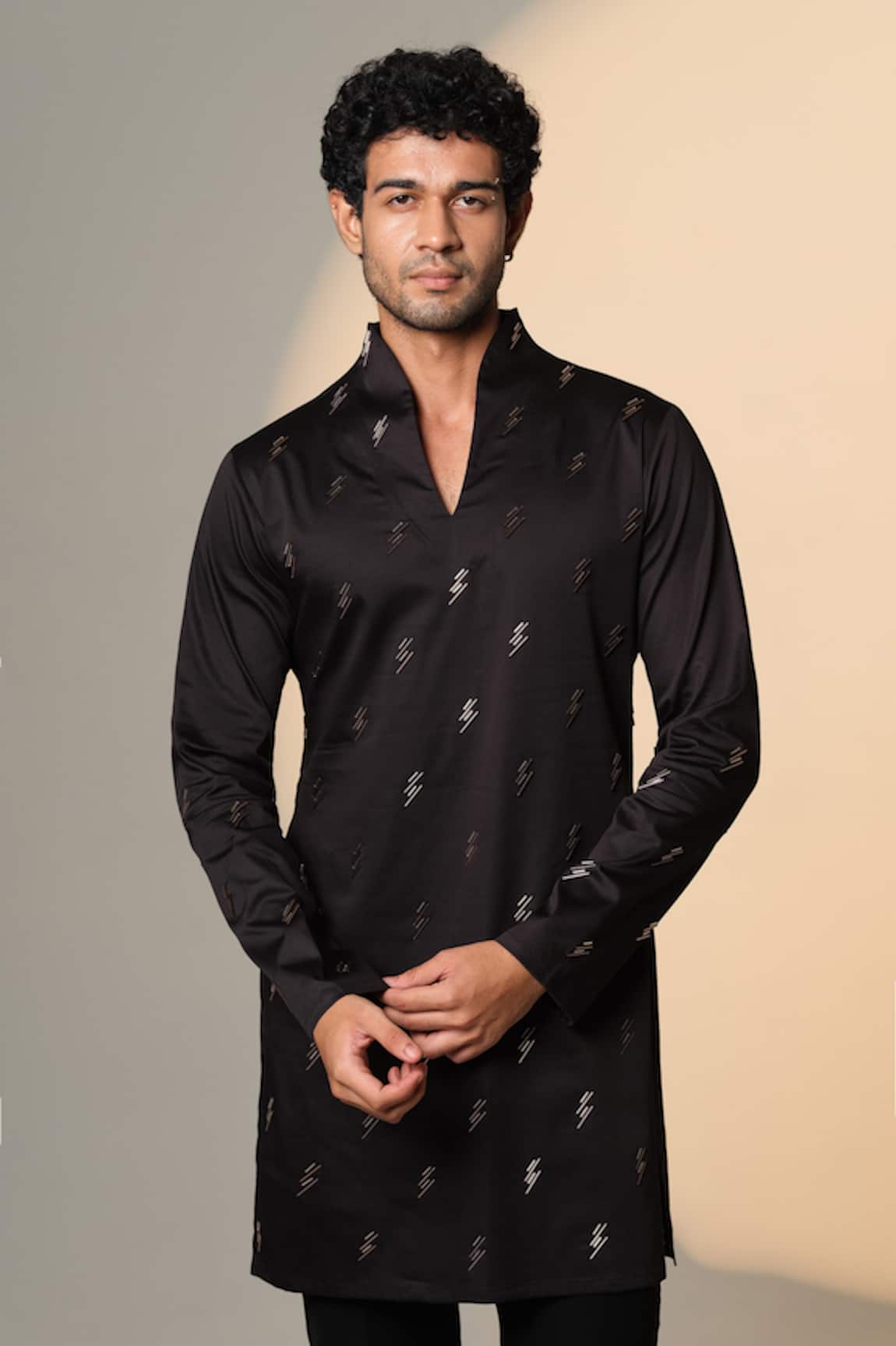 Sanjana Reddy Designs Geometric Embroidered Kurta 