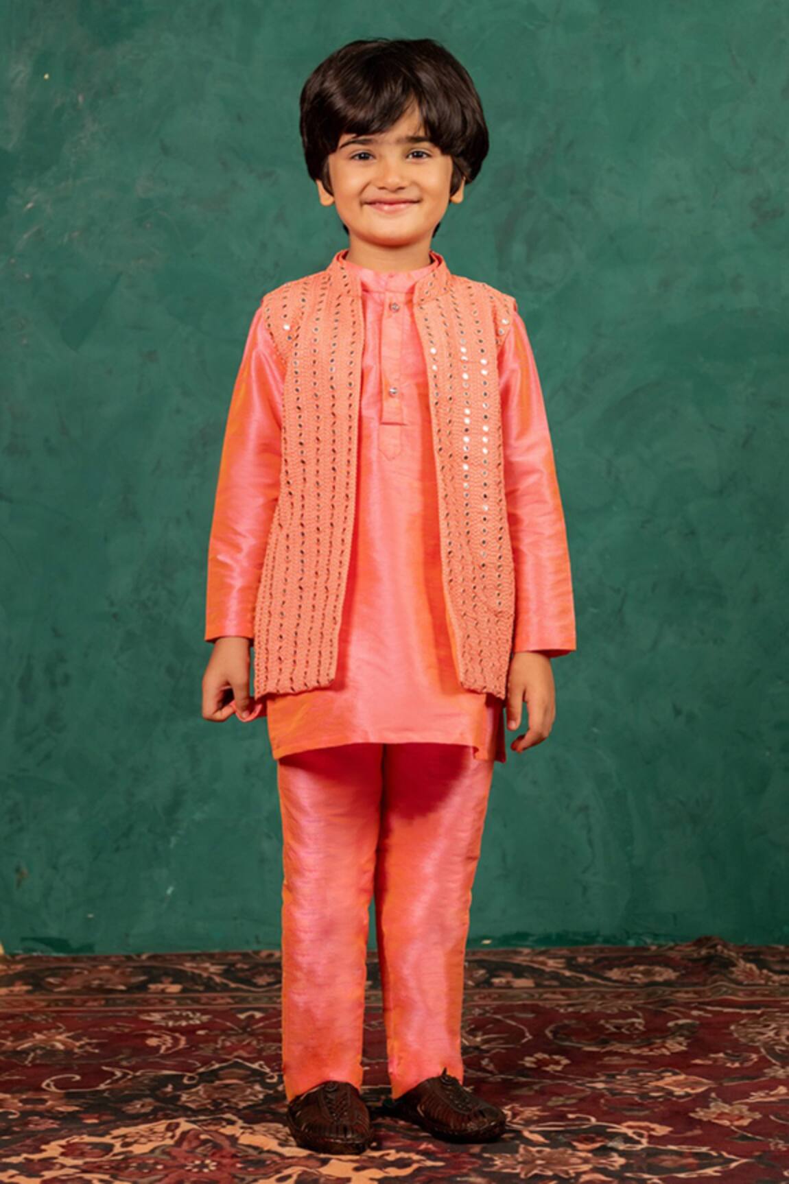 JILMIL DREAMWEAR Mirror Work Bundi & Kurta Set 