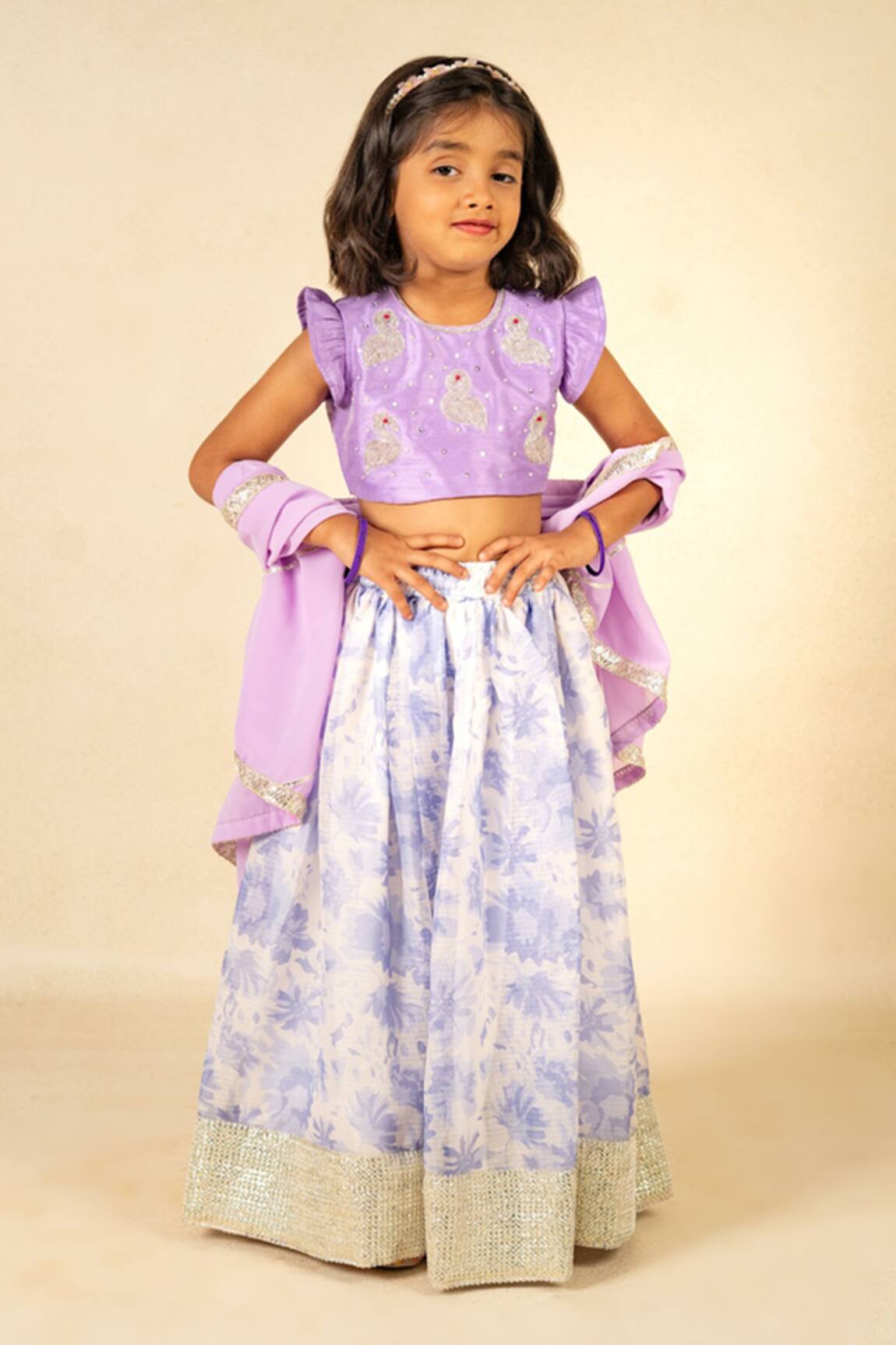 JILMIL DREAMWEAR Hand Embroidered Duck Top Lehenga Set 