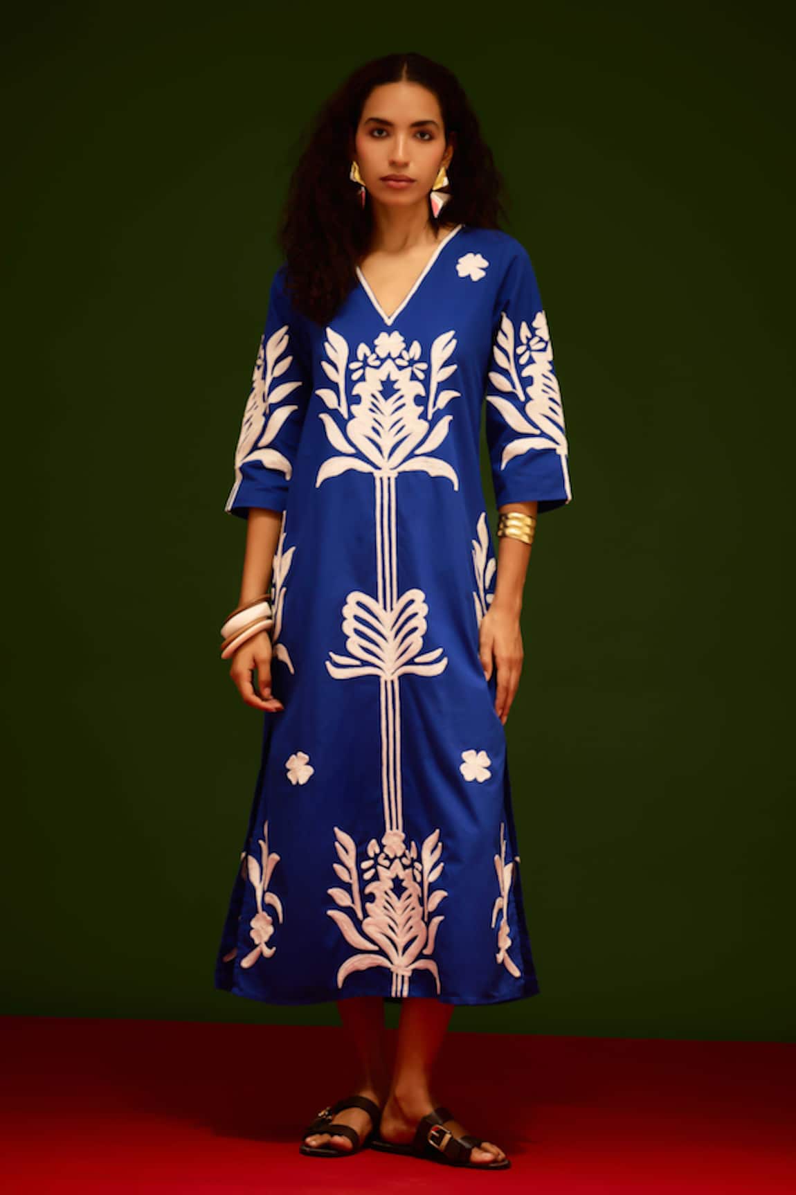 Indian Summer Story Tulip Thread Embroidered Dress 