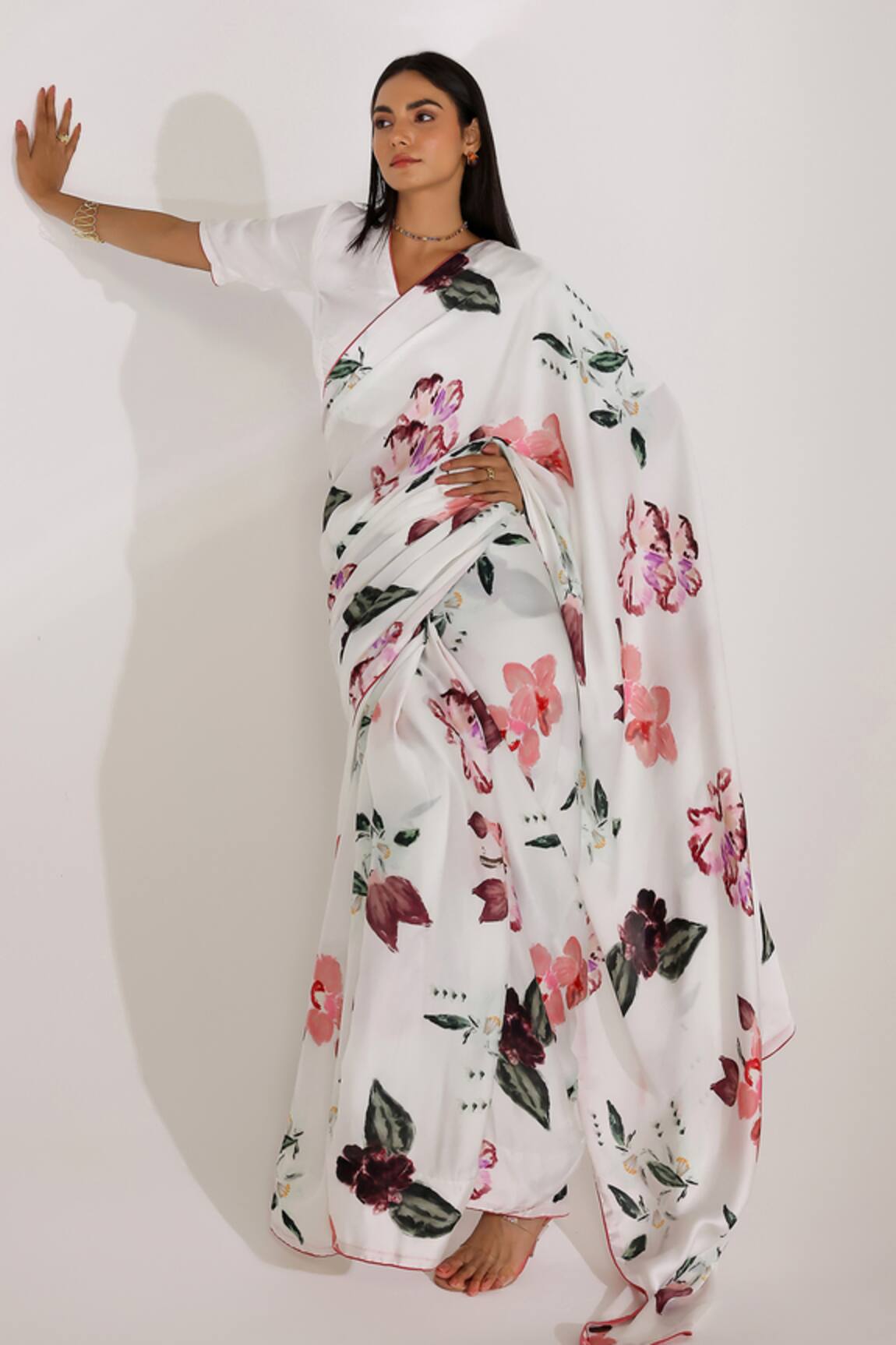 Studio Surbhi Flora Print Saree With Blouse 