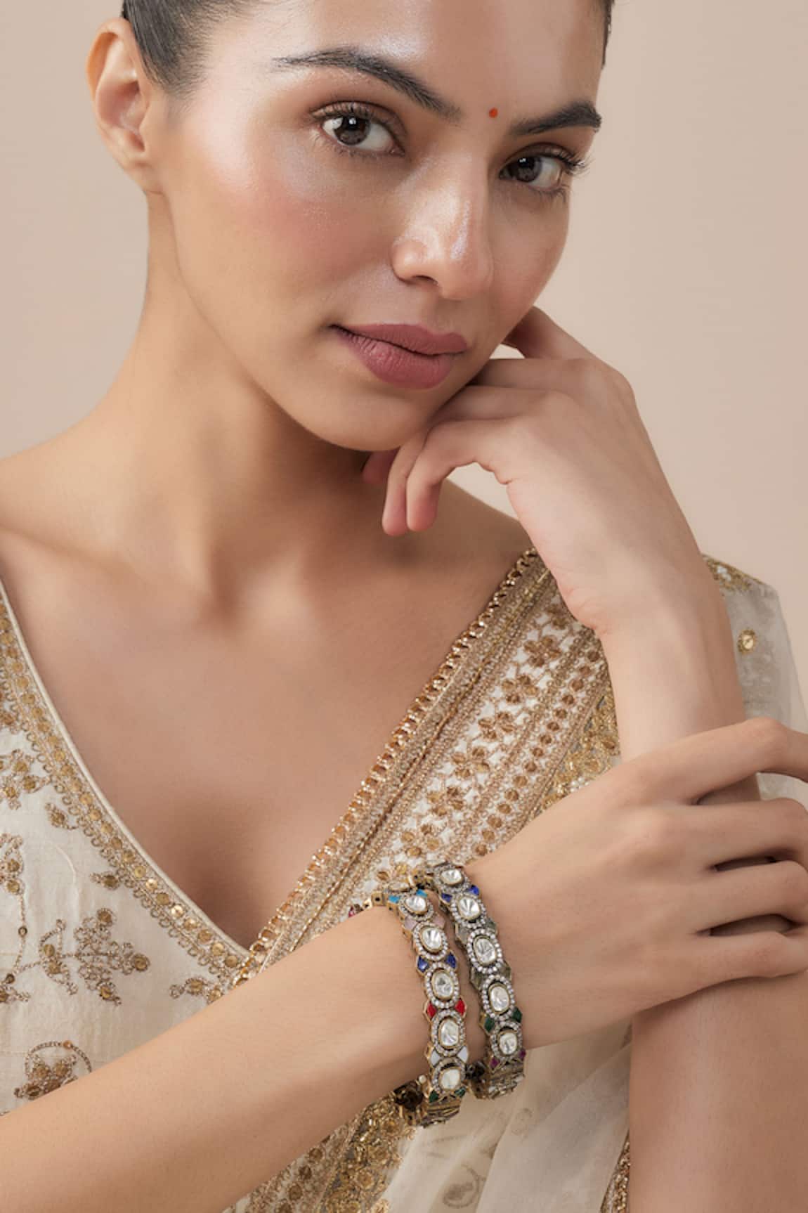 Vivinia By Vidhi Mehra Stone Embellished Bangles 