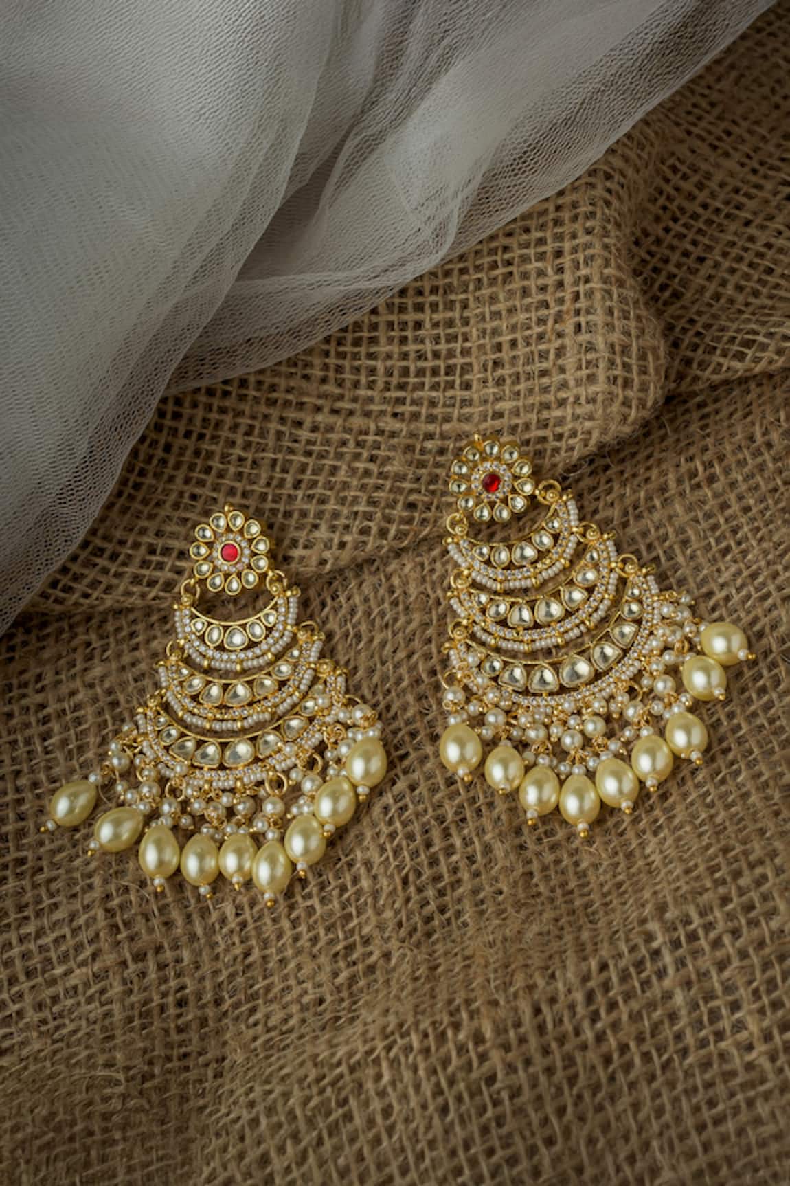 Vivinia By Vidhi Mehra Kundan Embellished Earrings 
