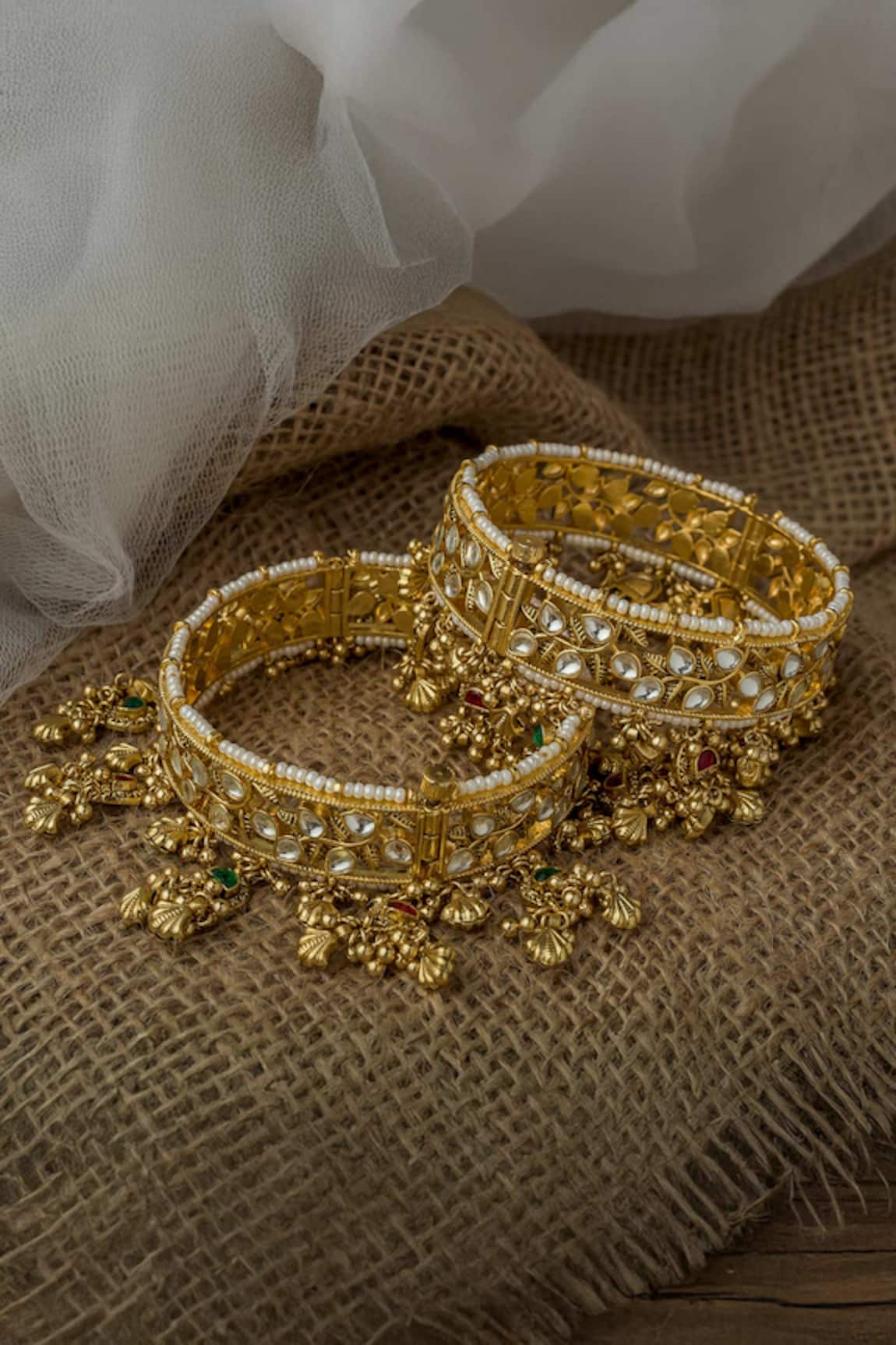 Vivinia By Vidhi Mehra Kundan Embellished Bangles 