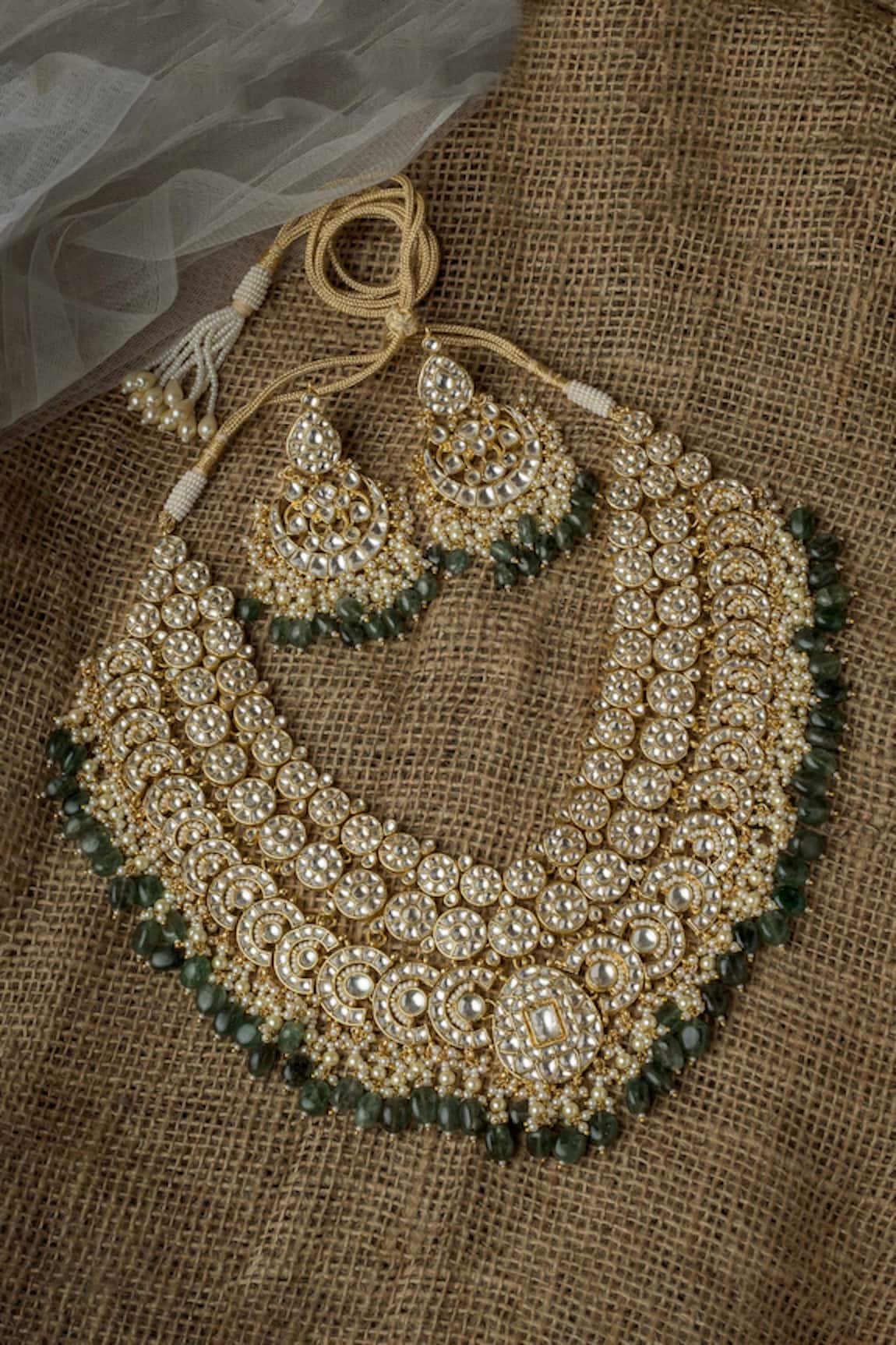 Vivinia By Vidhi Mehra Kundan Embellished Necklace Set 
