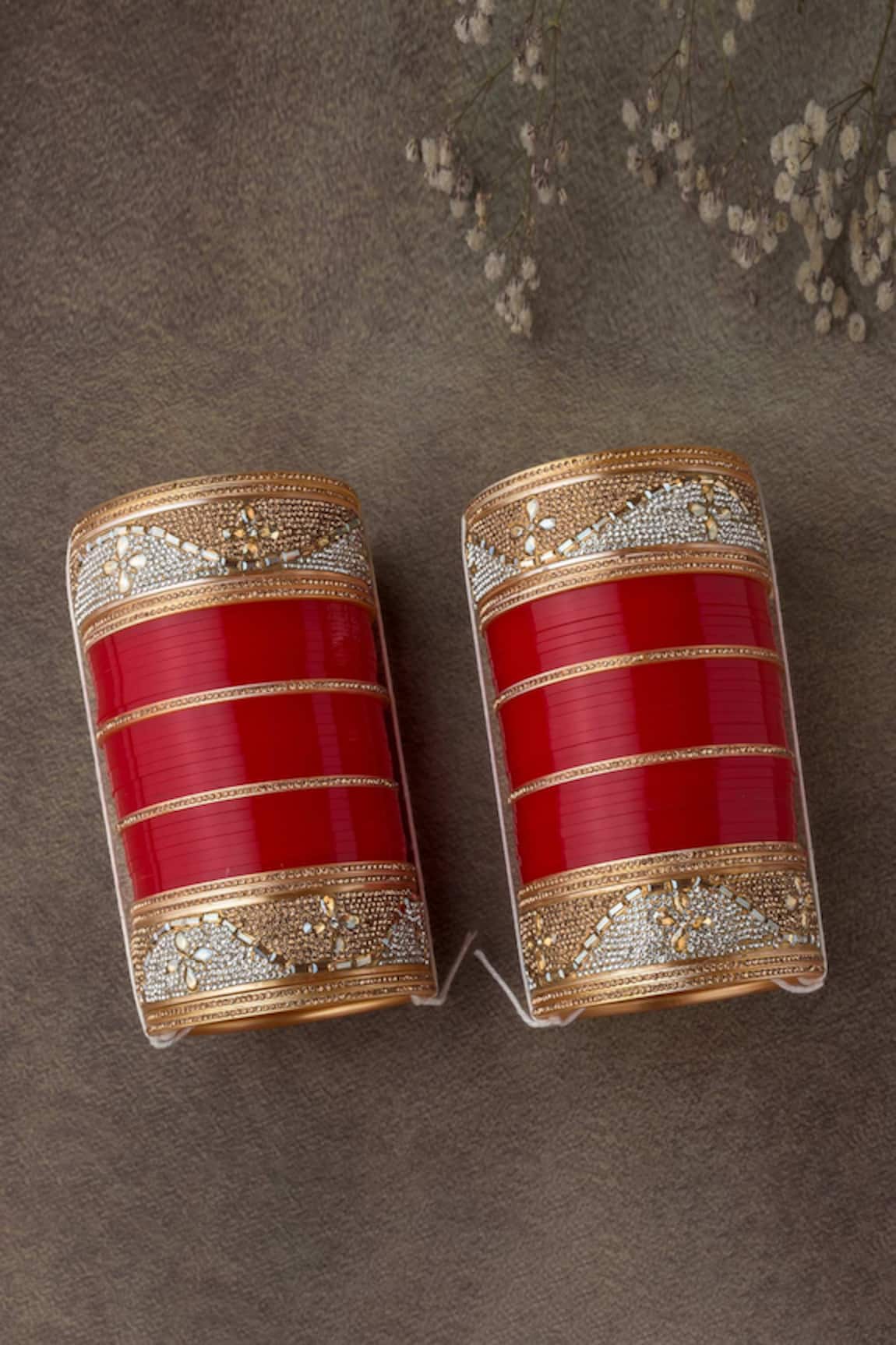 Vivinia By Vidhi Mehra Stone Embellished Chuda Set 