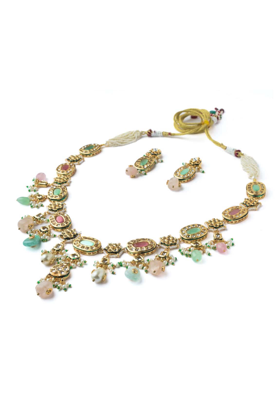 Vivinia By Vidhi Mehra Polki Embellished Necklace Set 
