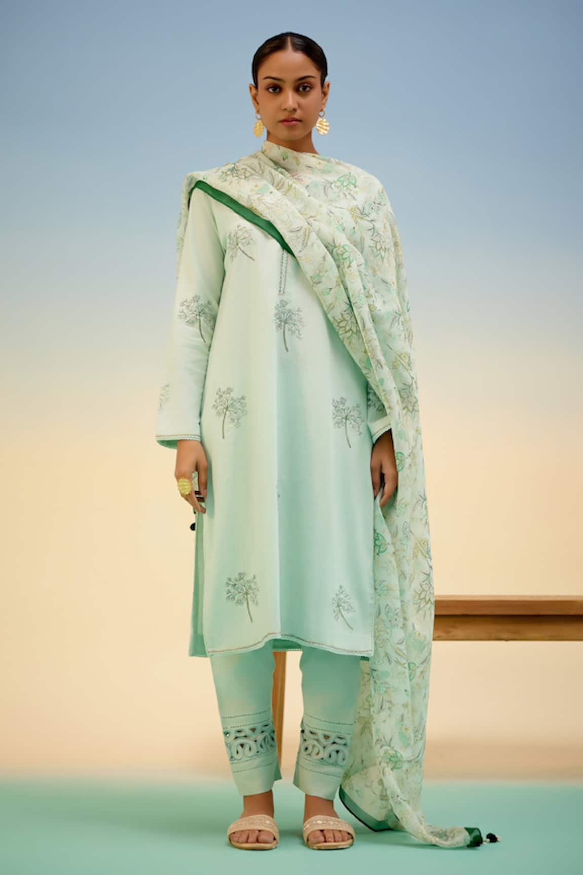 Shetab Kazmi Embroidered Kurta Pant Set 