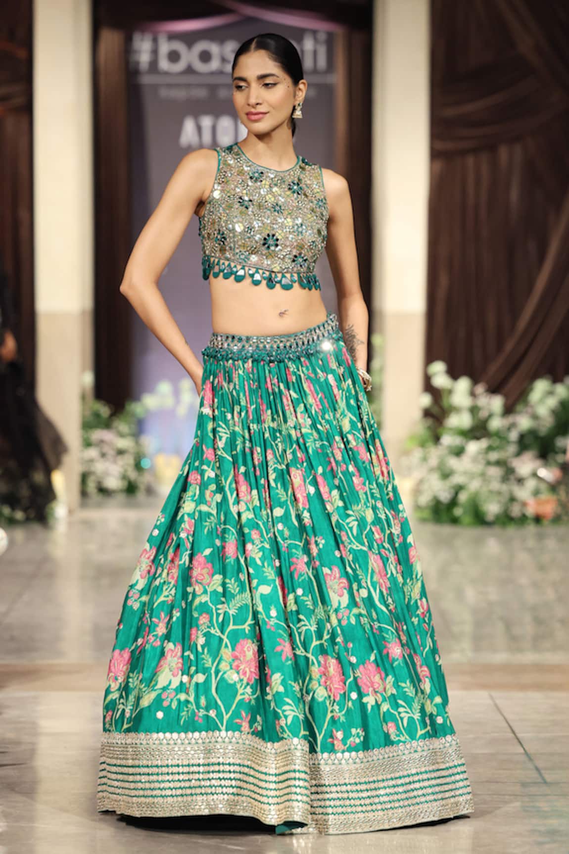 Basanti - Kapde Aur Koffee Green Chiffon Embroidered Lehenga With Blouse 