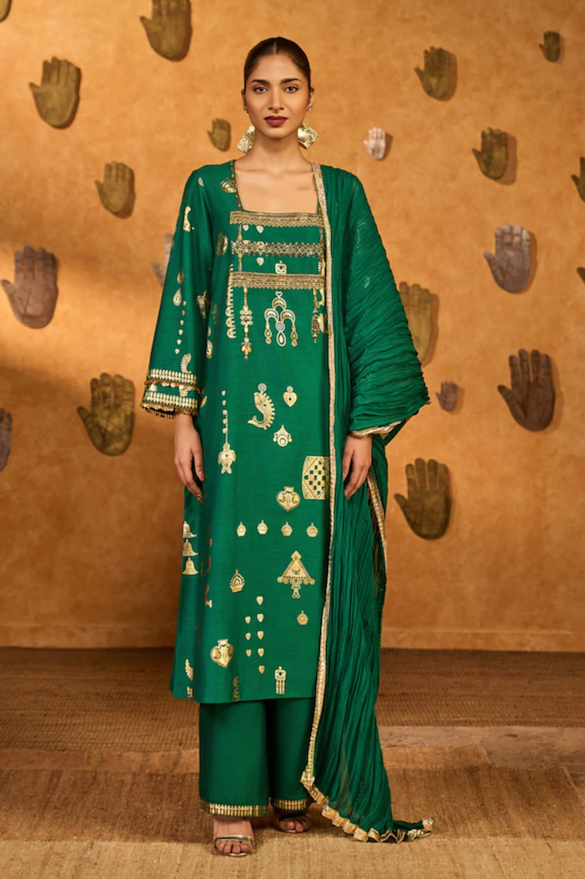 Masaba Green Folkstone Kurta Pant Set