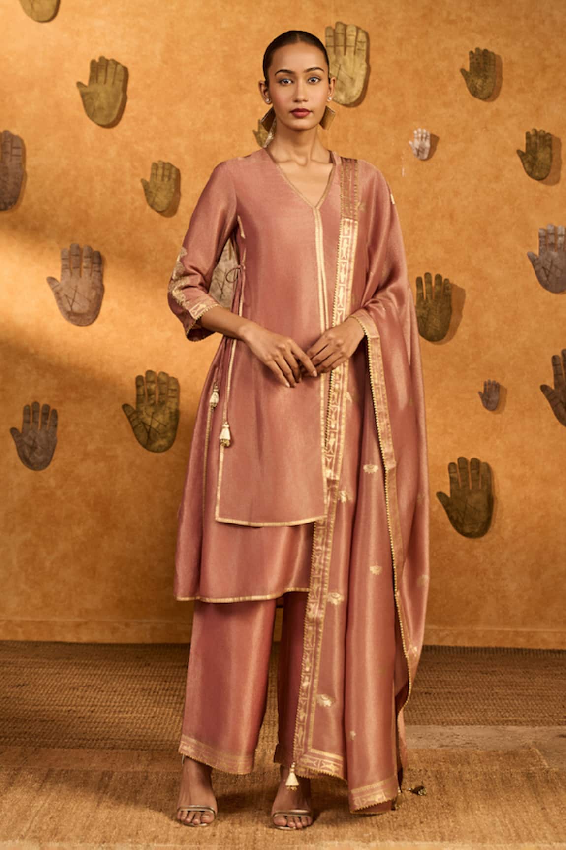 Masaba Mauve Tea Blossom Tissue Kurta Set