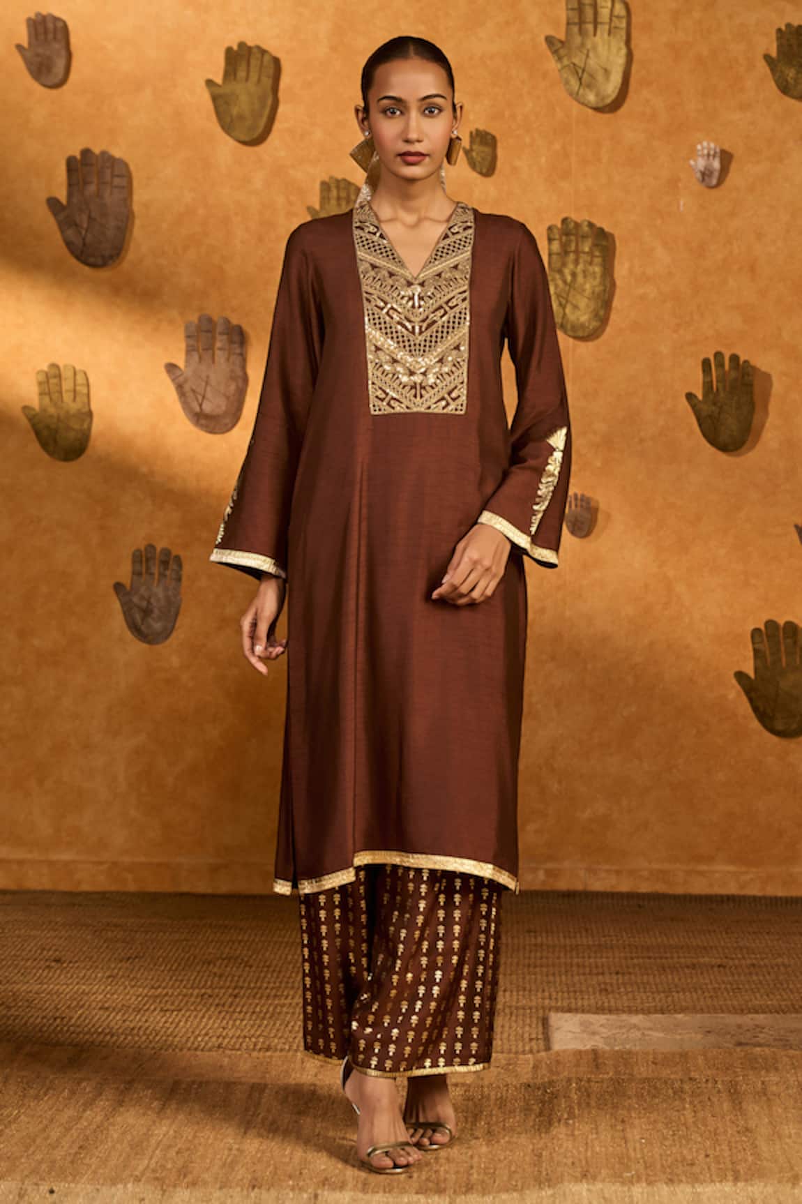 Masaba Sepia Cherry Vine Kurta & Pant Set
