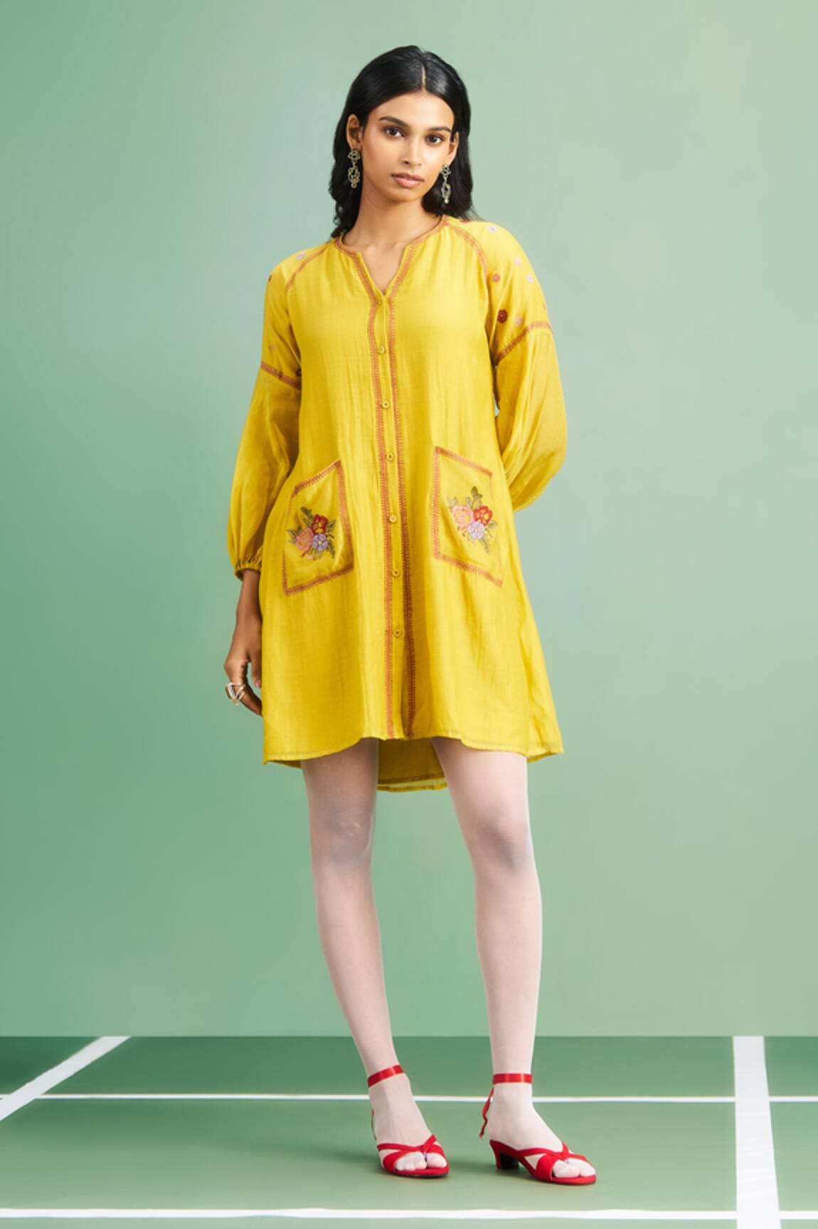 Purple Patch Buttercup Embroidered Dress