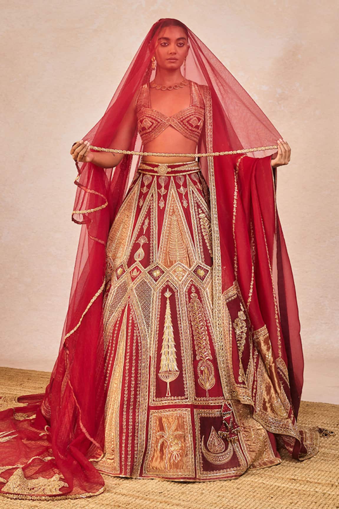 Masaba Tenu Takdi Ravah Embroidered 12 Kalis Bridal Lehenga Set 