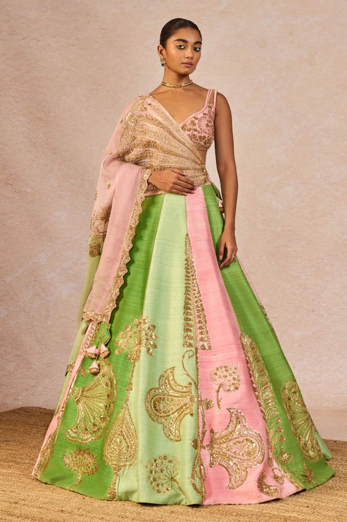 Masaba Gulposh 12 Kalis Pankha Embroidered Bridal Lehenga Set 