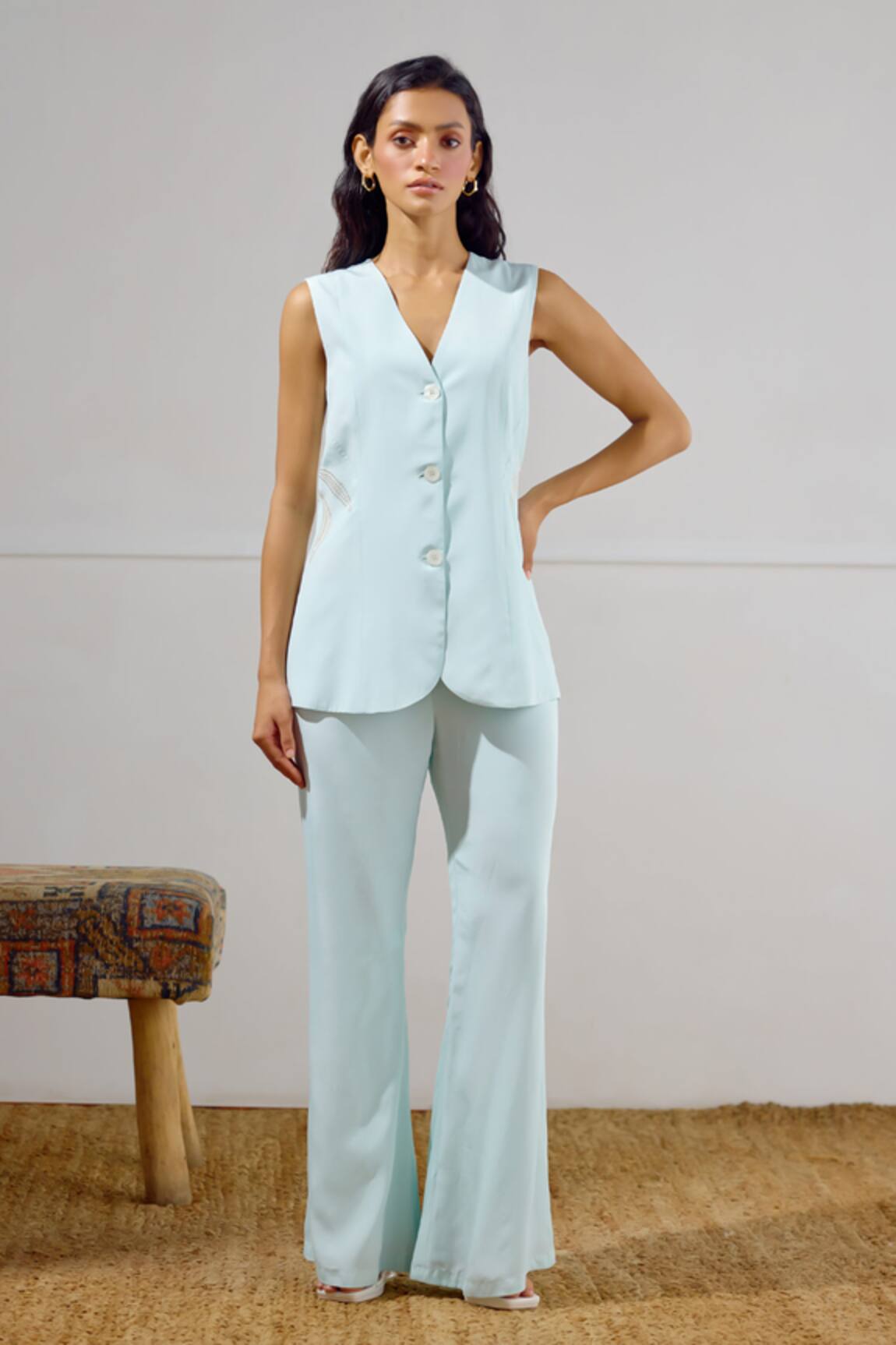 Lavanya Ahuja Mariner Long Waistcoat & Pant Set 
