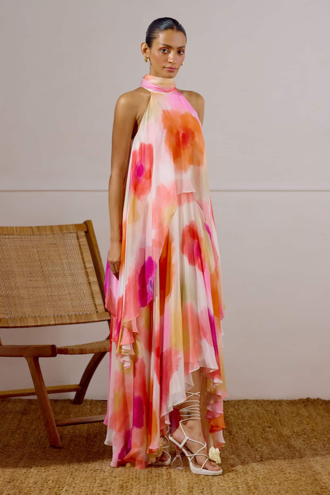 Lavanya Ahuja Zephyr Printed Layered Dress 