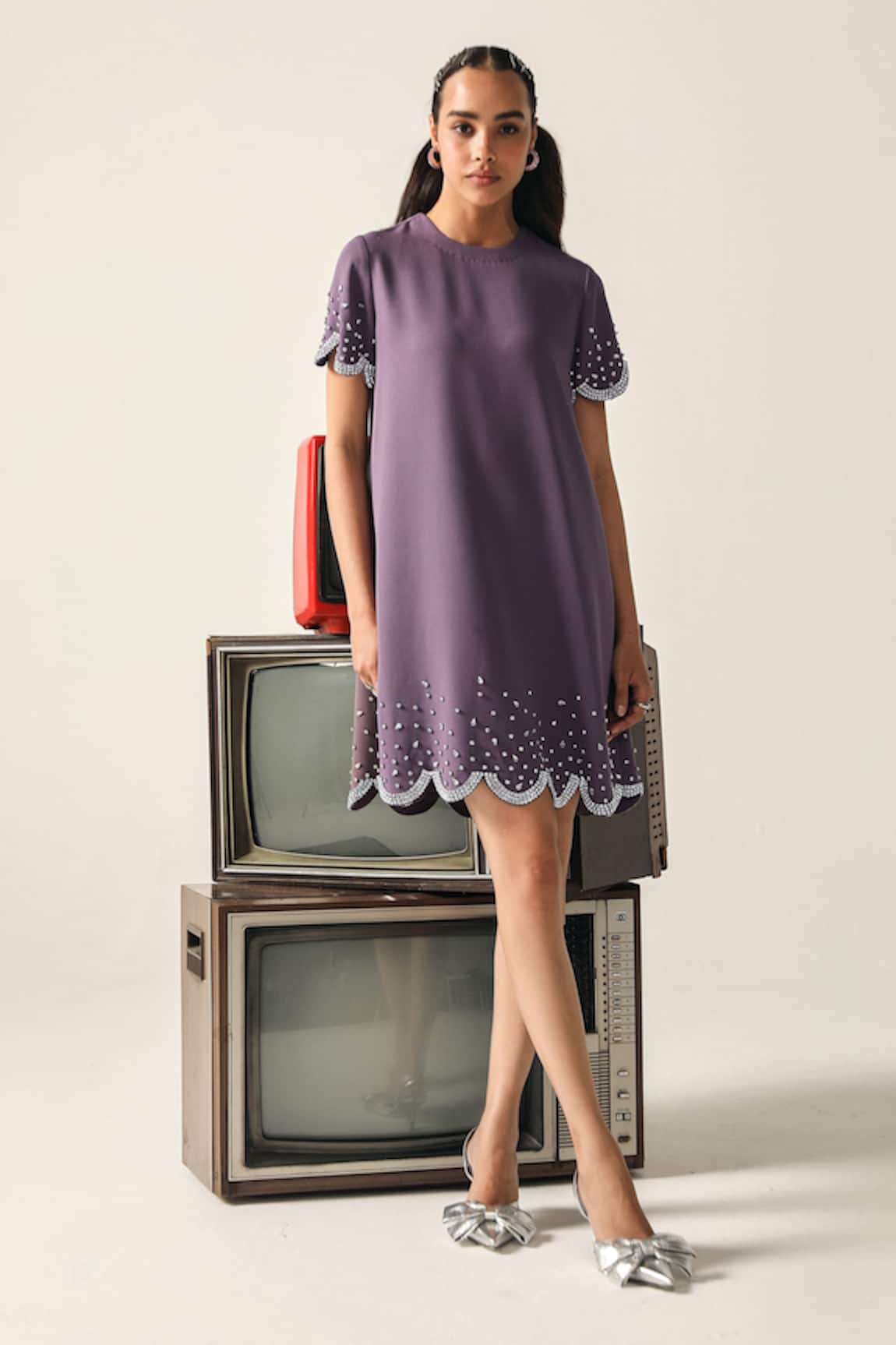 House Of Zeniaa Savanna Rhinestone Embellished Dress 