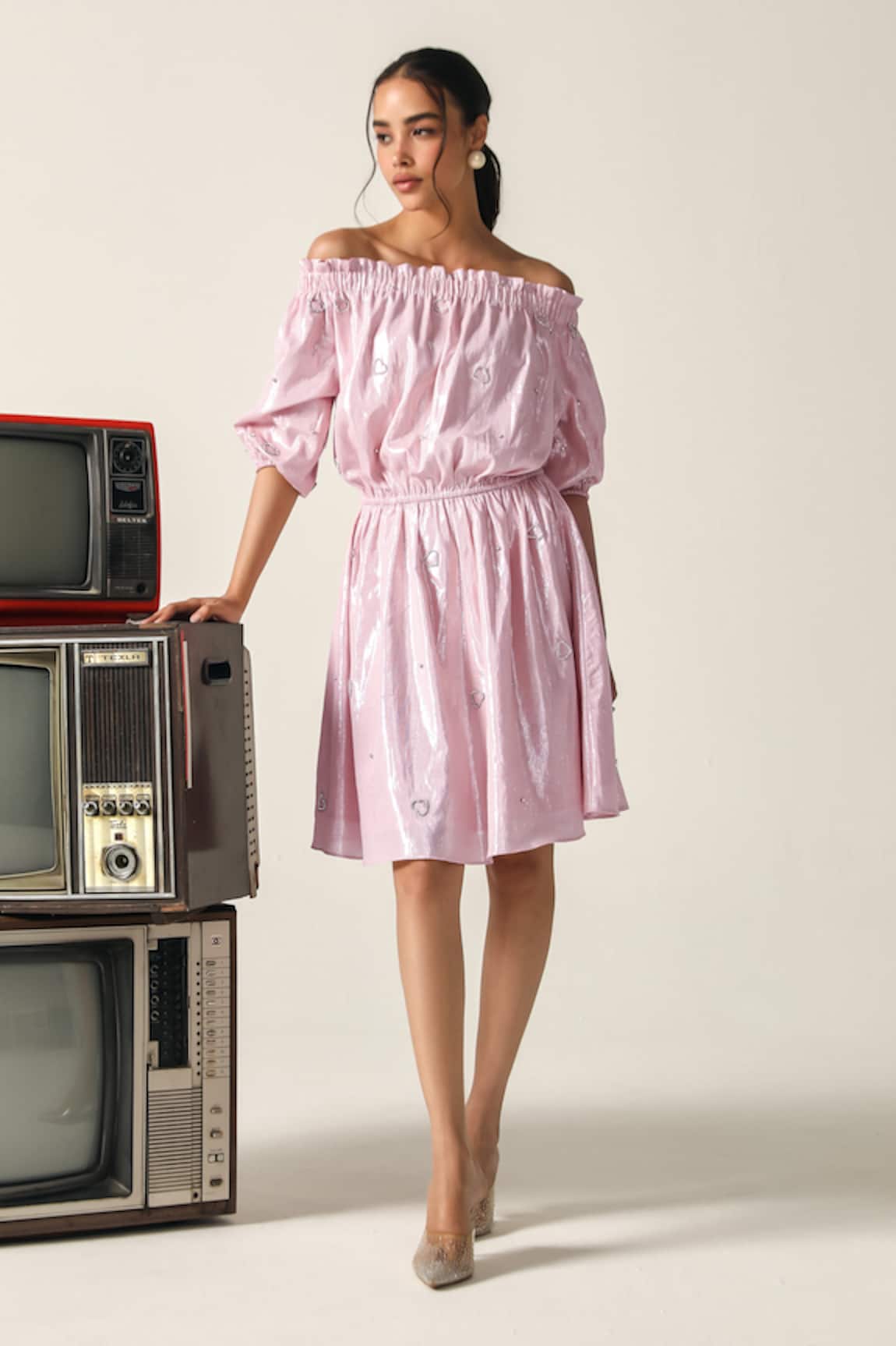 House Of Zeniaa Scarlett Off Shoulder Dress 