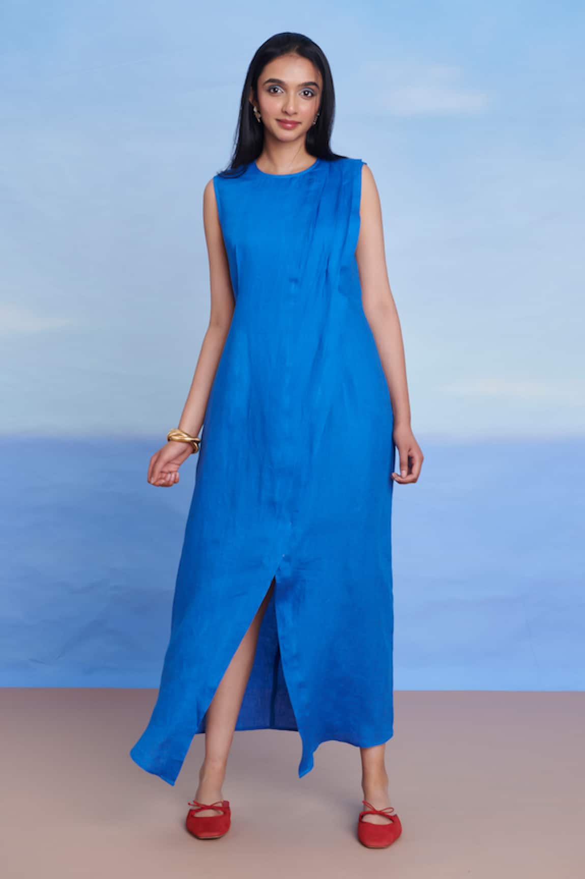Saphed Santorini Linen Drape Dress 