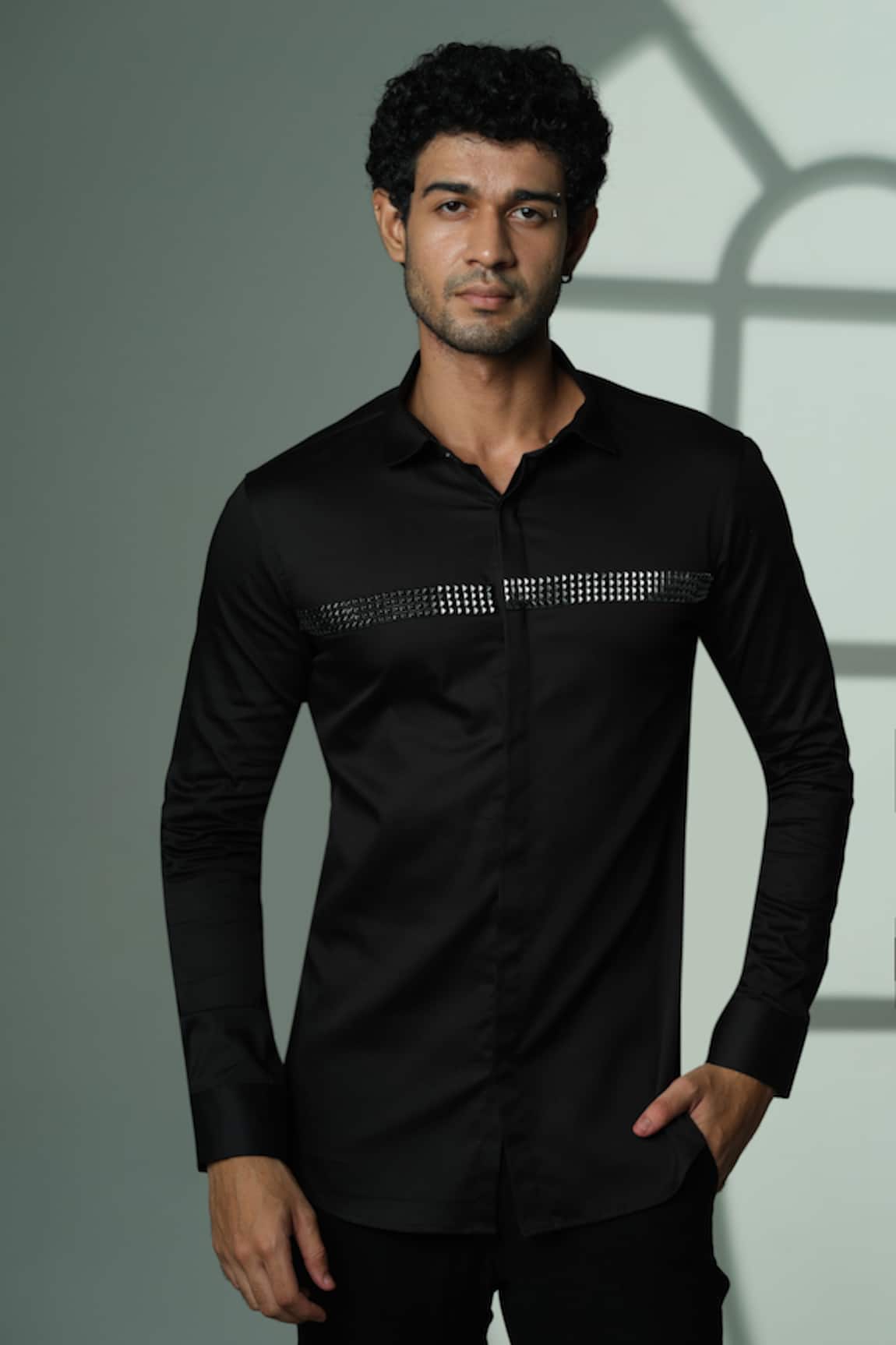 Sanjana Reddy Designs Pyramid Studded Shirt 