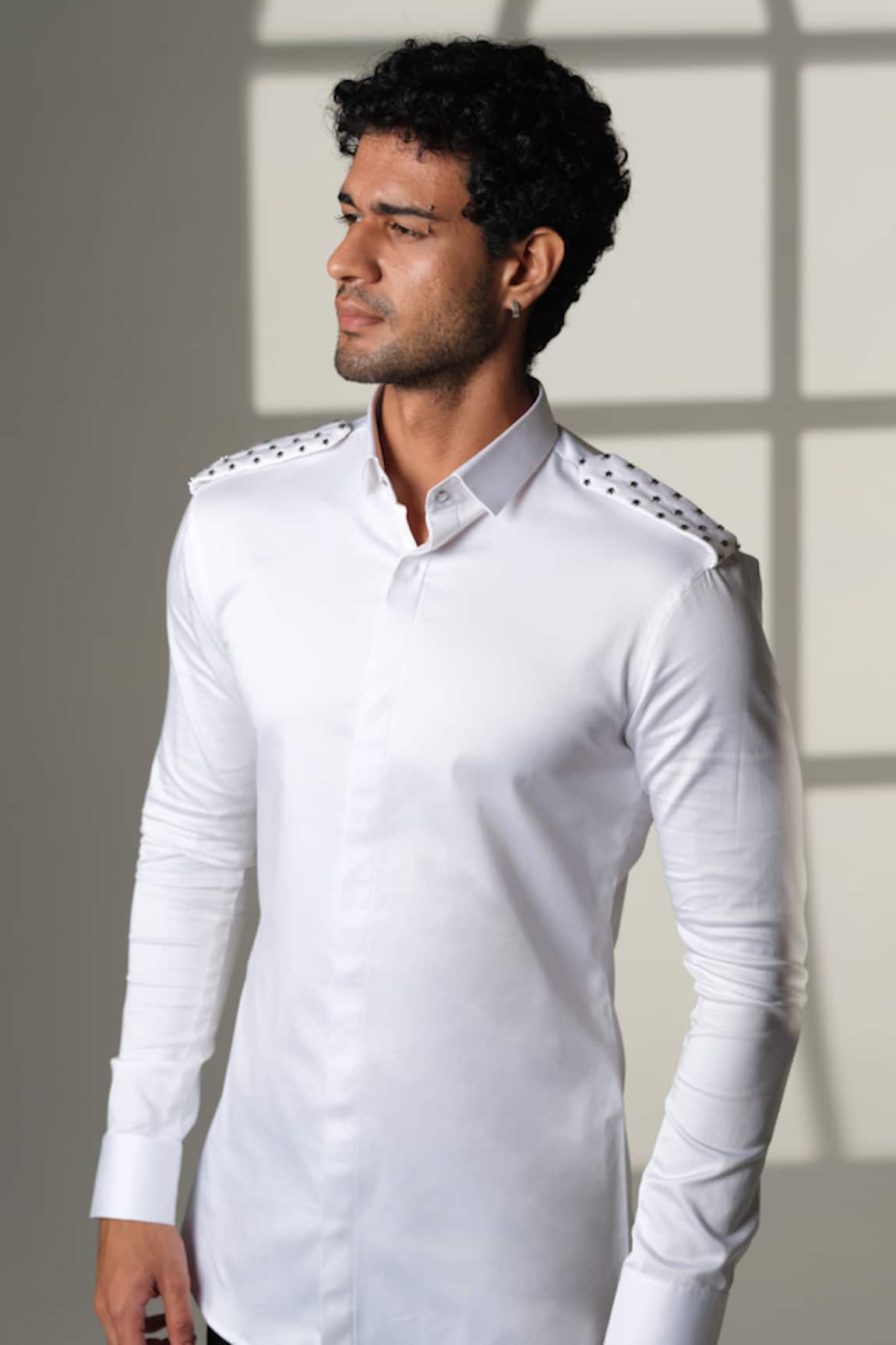 Sanjana Reddy Designs Star Placement Embroidered Shirt 