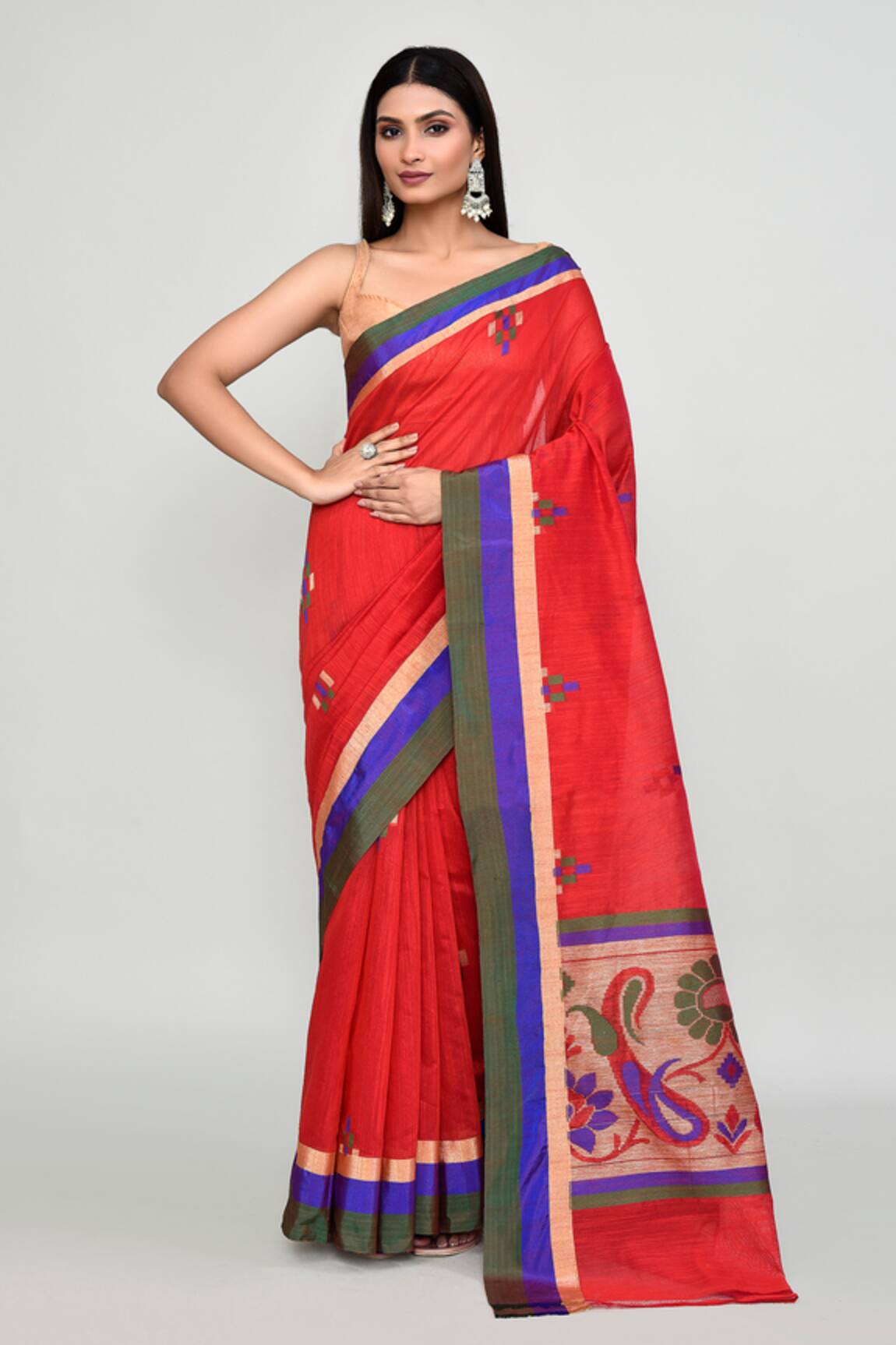 Samyukta Singhania Contrast Border Saree With Running Blouse 