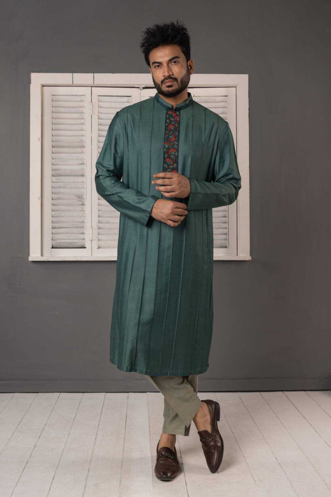 Minikin Placement Embroidered Kurta Set 