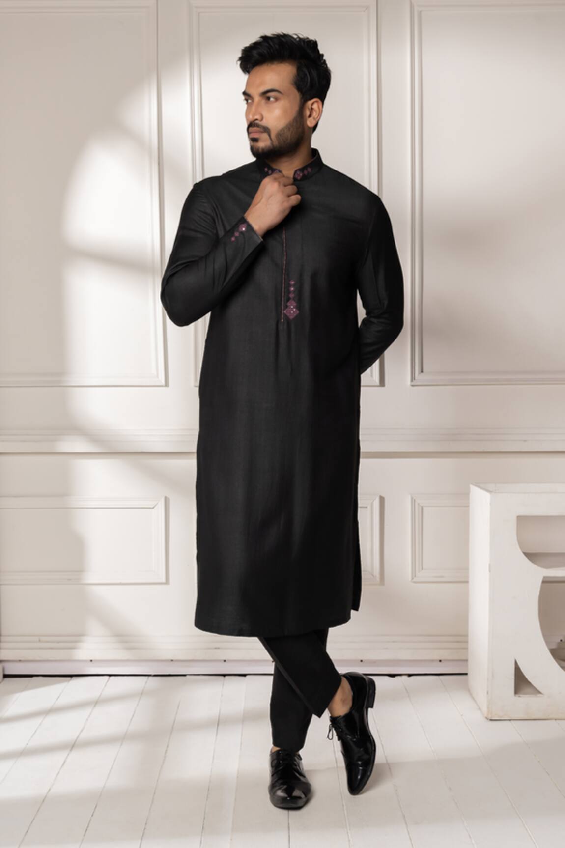 Minikin Placement Embroidered Kurta Set 